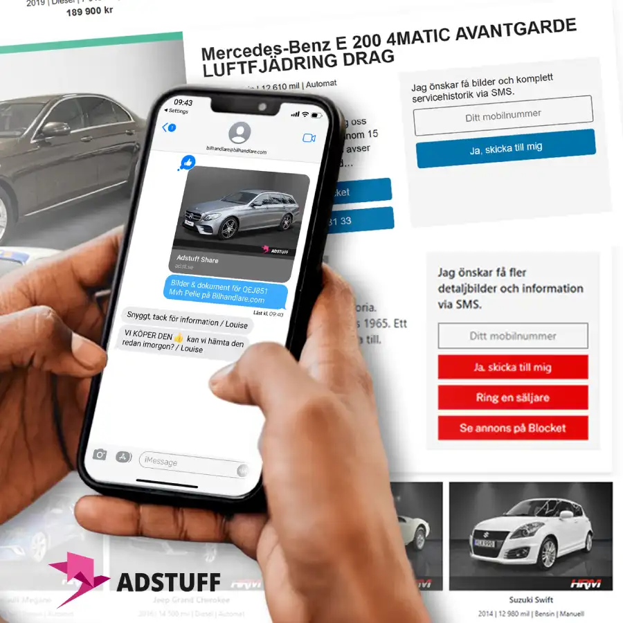 Bakgrund telefon med skicka SMS för mer info